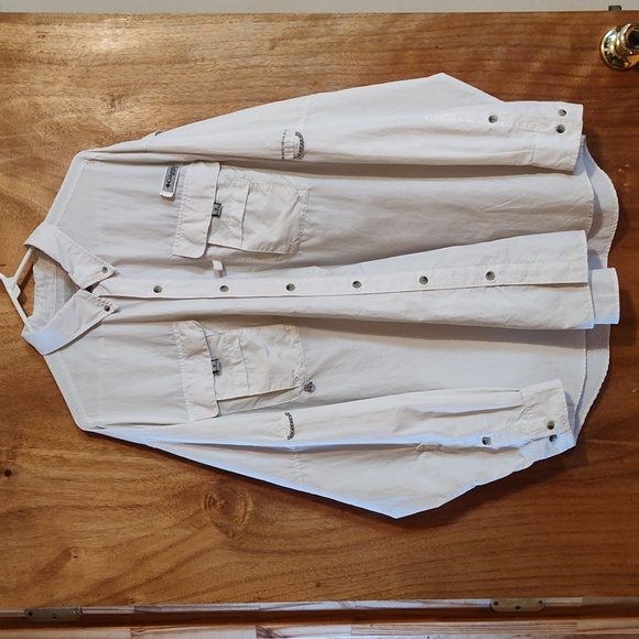 Columbia Other - Columbia Mens Vented PFG Fishing Shirt White Collared Convertible Sleeves XXL